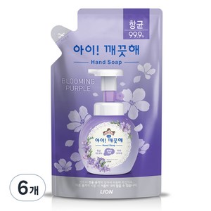 아이깨끗해 핸드워시 리필 블루밍퍼플, 200ml, 6개