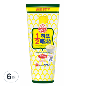 오뚜기 하프 마요네스, 315g, 6개