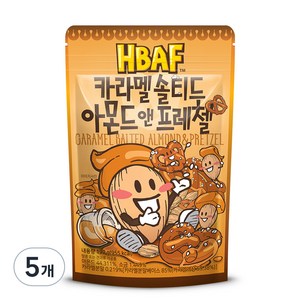 바프 카라멜 솔티드 아몬드 앤 프레첼, 190g, 5개