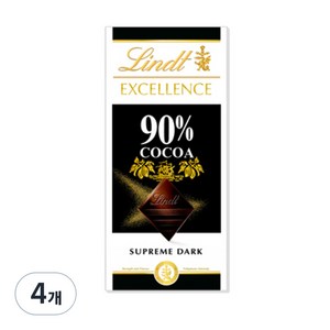 린트엑셀런스 다크 90% 초콜릿, 100g, 4개