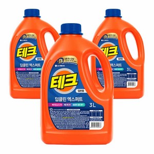 테크 딥클린 엑스퍼트 뉴 액상세제 본품 일반세제, 3L, 3개