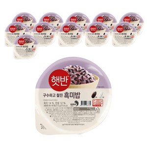 햇반 흑미밥, 210g, 12개