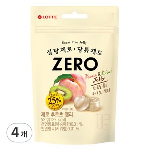 롯데제로 후르츠 젤리, 52g, 4개