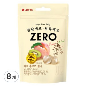 롯데제로 후르츠 젤리, 52g, 8개