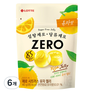 롯데제로 시트러스 유자 젤리, 40g, 6개