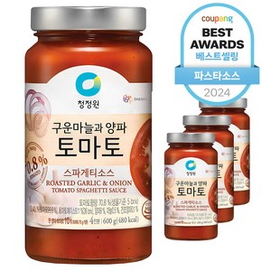 청정원 구운마늘과 양파 토마토 스파게티소스, 600g, 4개