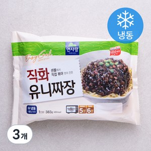 면사랑 직화 유니짜장 1인분 (냉동), 383g, 3개