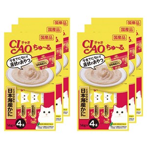 이나바 CIAO 츄르 닭가슴살 & 게 4p, 56g, 6개, 혼합맛(닭가슴살/게)