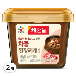 해찬들 물로만 끓여도 깊고 진한 차돌 된장찌개 양념, 450g, 2개