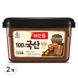 해찬들 100% 국산된장, 900g, 2개