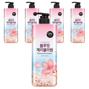 온더바디 플라워 약산성 퍼퓸 바디워시 체리블라썸향, 900g, 5개