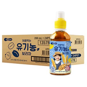 베베쿡 처음먹는 유기농 아기보리차 PET 200ml, 24개, 보리차, 1개