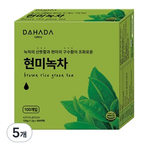 다하다 현미녹차, 1.2g, 100개입, 5개