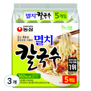 농심 멸치칼국수, 98g, 15개