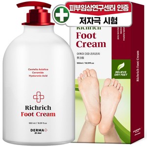 아케이 더마 리치리치 고보습 각질케어 풋크림, 1개입, 1개, 550ml