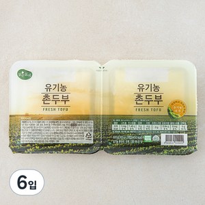 맑은물에 유기농 인증 촌두부, 300g, 6입