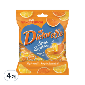 디에토렐레 무설탕 캔디 오렌지 레몬, 70g, 4개