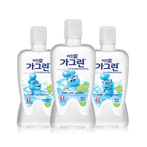 가그린 어린이용 구강세정제 청포도향 랜덤발송, 380ml, 3개