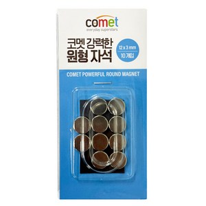 코멧 강력한 원형 자석 12mm x T 3mm, 실버, 10개