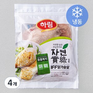 하림 동물복지 인증 자연실록 IFF 닭가슴살 (냉동), 800g, 4개