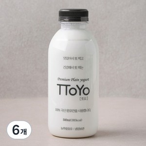 또요 또먹는 플레인 요거트, 500ml, 6개