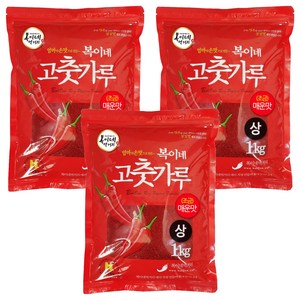 복이네먹거리 중국산 고춧가루 상 조금매운맛 김치용, 1kg, 3개