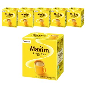 맥심 모카골드 마일드 커피믹스, 12g, 50개입, 6개