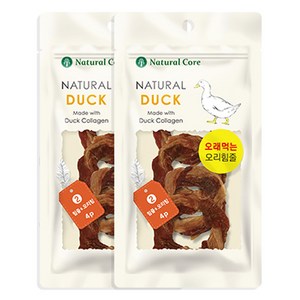 네츄럴코어 강아지 육포 간식, 오리힘줄, 40g, 2개