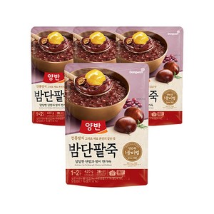 양반죽 밤단팥죽 파우치죽, 420g, 4개