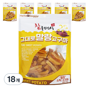 헬로도기 그대로 말랑 스틱고구마 스틱, 고구마맛, 250g, 18개