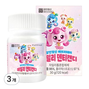 장인정신에브리데이 자이리톨 캐치티니핑 패밀리 덴티캔디, 30g, 3개