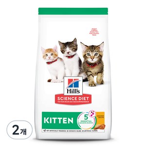 힐스 사이언스 다이어트 키튼 치킨 레시피 고양이 기능성 사료, 1.6kg, 2개