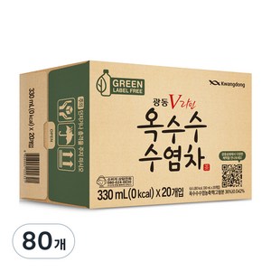 광동 V라인 옥수수 수염차 무라벨, 330ml, 80개