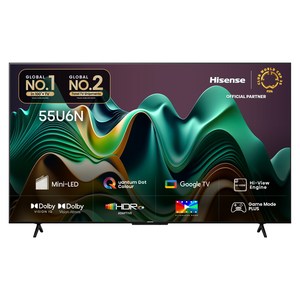 HISENSE 4K UHD Mini LED 스마트TV 55U6N, 139cm(55인치), 벽걸이형, 방문설치