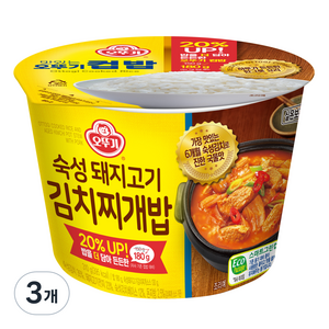 오뚜기 컵밥 숙성돼지고기 김치찌개밥, 3개, 310g