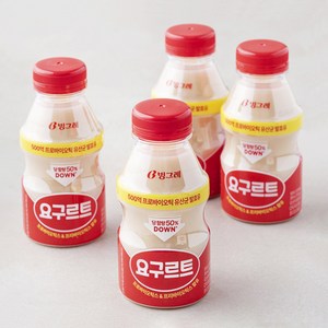 빙그레 대용량 요구르트, 280ml, 4개