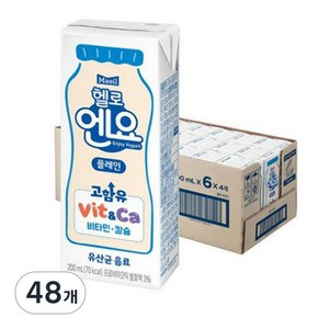 엔요 유산균음료 플레인, 200ml, 48개