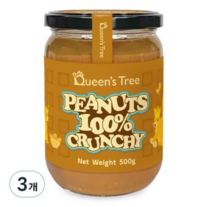 퀸즈트리 피넛버터 크런치, 500g, 3개