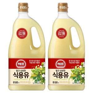 해표 콩기름 식용유, 1.8L, 2개