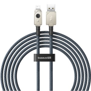 베이스어스 언브레이커블 내구성 고속충전 케이블 USB to 애플8핀 2.4A, 2m, 화이트, 1개