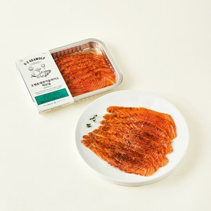 OZEN 훈제연어 슬라이스 허브 딜 (냉장), 180g, 1개