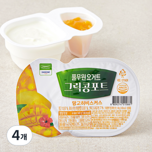 다논 그릭콩포트 망고히비스커스 요거트 2개입, 280g, 4개