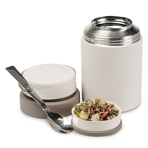 FOOD JAR 304 스텐 접이식 수저 보온 죽통 EHTB-T19U, 아이보리, 750ml, 1개