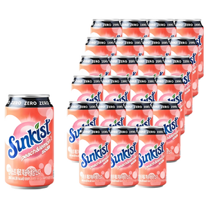 썬키스트 제로 복숭아레몬 소다, 355ml, 24개