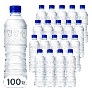 해태htb 강원평창수 무라벨 생수, 500ml, 100개