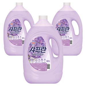 샤프란 플러스 섬유유연제 릴렉싱 아로마 본품, 3.1L, 3개