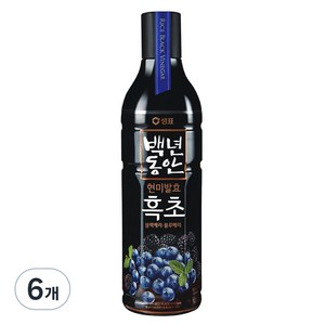 샘표 백년동안 현미발효 흑초 블랙블루베리, 900ml, 6개