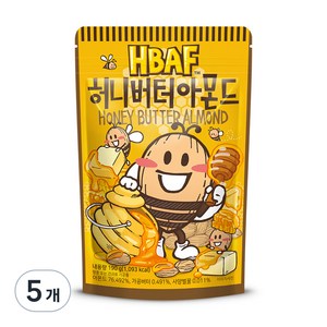 HBAF 허니버터 아몬드, 190g, 5개