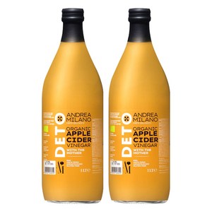 안드레아밀라노 유기농 애플 사이다 비니거, 1L, 2개