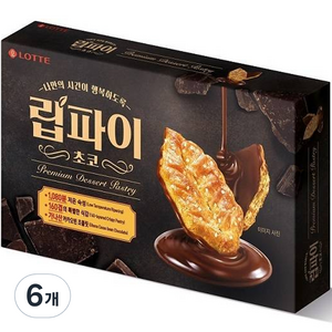 롯데웰푸드 립파이 초코, 132g, 6개